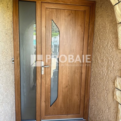 Porte d'entrée TOBAGO + fixe latéral - Vue extérieure